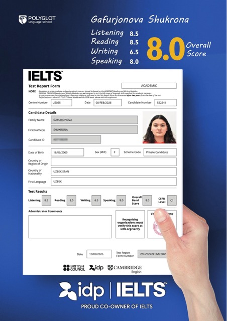Student IELTS result