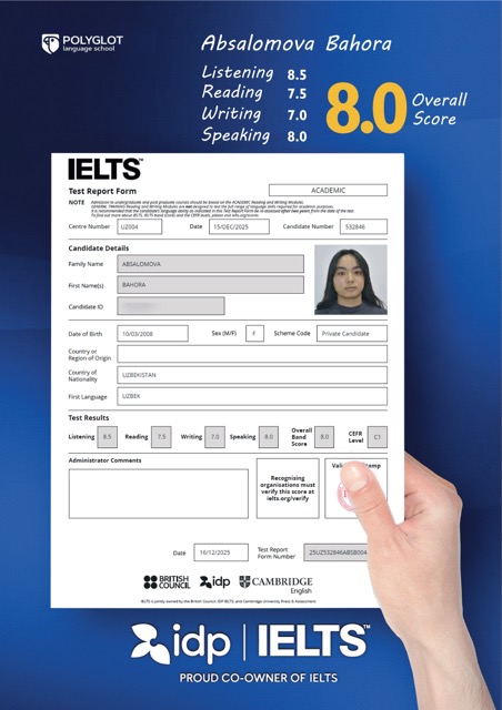 Student IELTS result