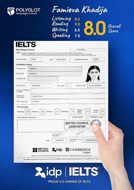 Student IELTS result