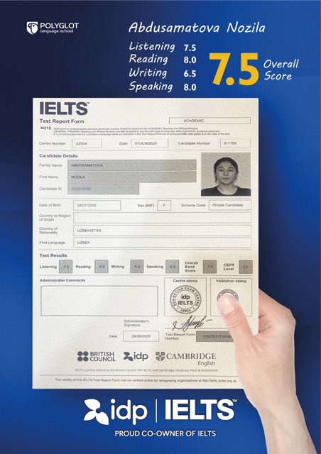 Student IELTS result