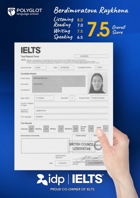 Student IELTS result