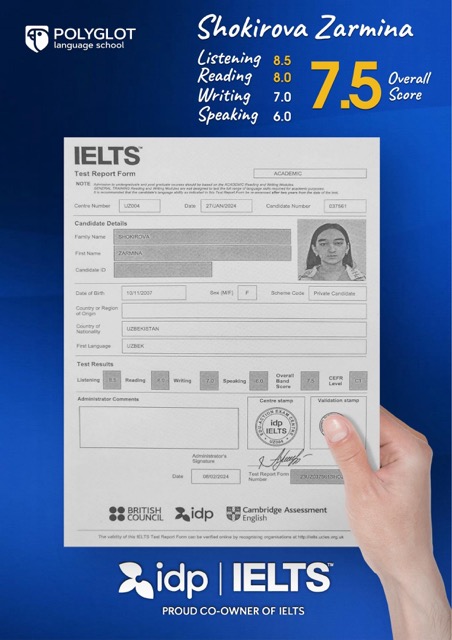Student IELTS result