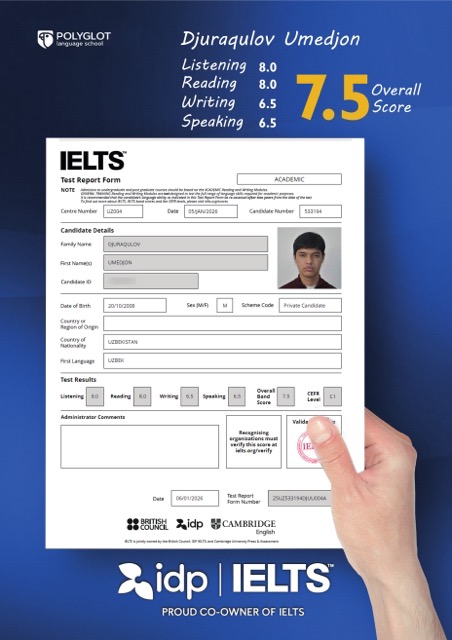 Student IELTS result