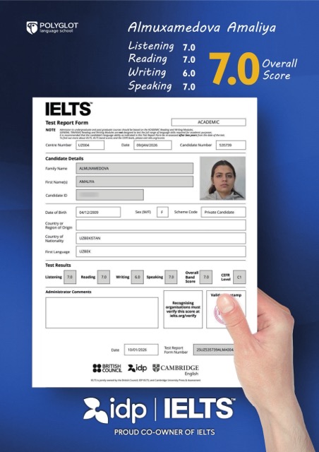 Student IELTS result