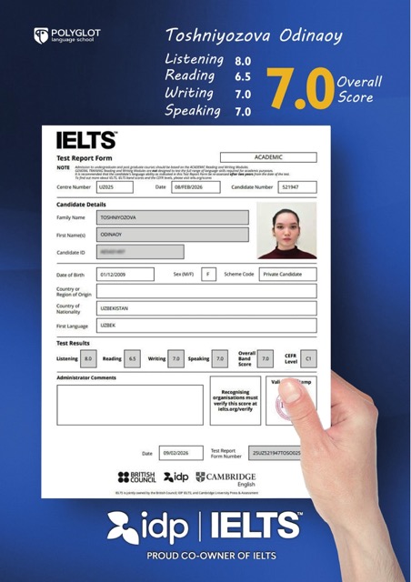 Student IELTS result